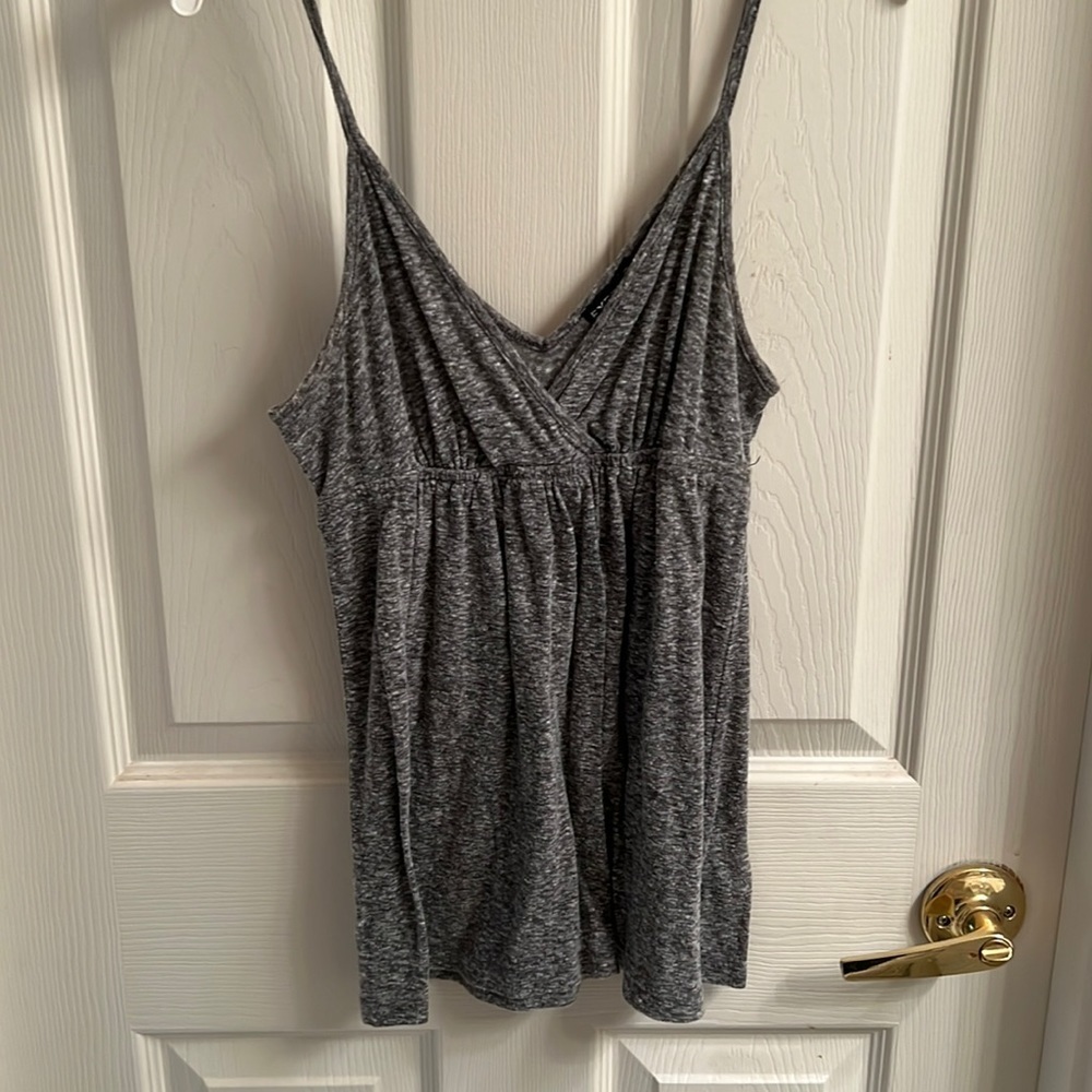 Express gray crisscross v-neck tank top
